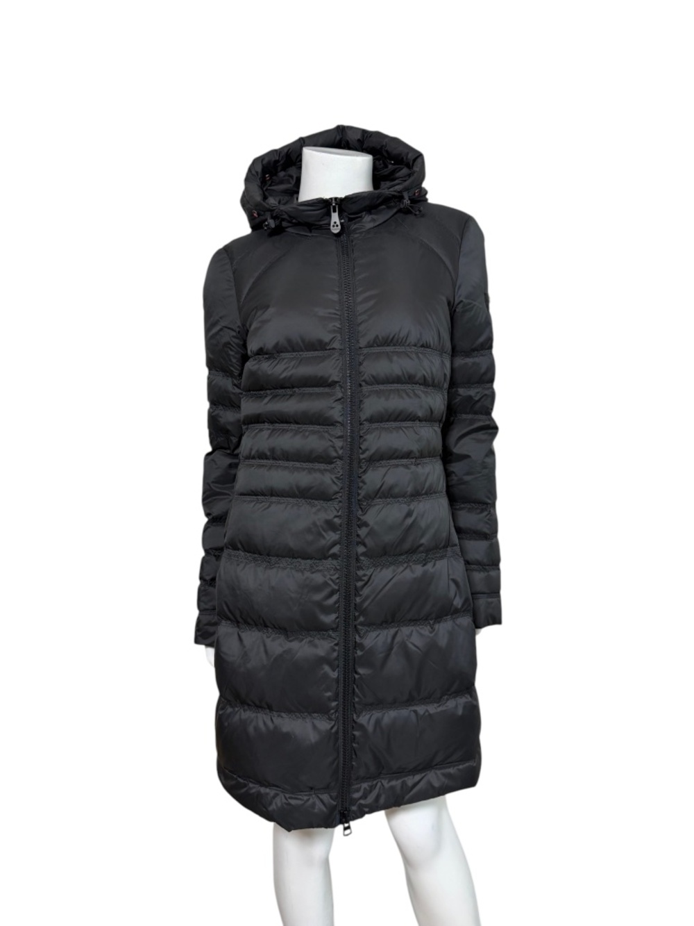 Peuterey Davis MQ Long Down Puffer Jacket Coat Black Women's Size IT 44 / US